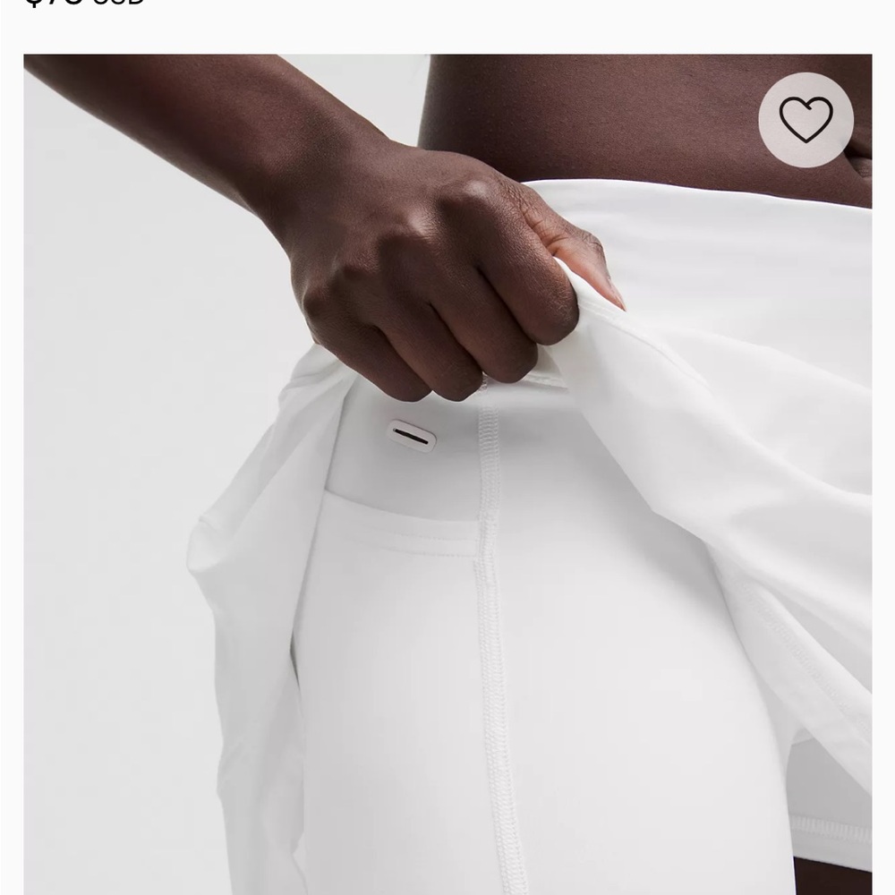 lululemon athletica White Skirt with hidden pocket